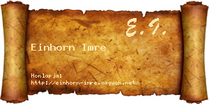 Einhorn Imre névjegykártya